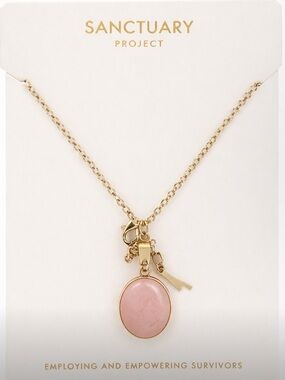 Sanctuary Project Pink Stone Pendant Necklace – Ethical, Handmade (NEW)